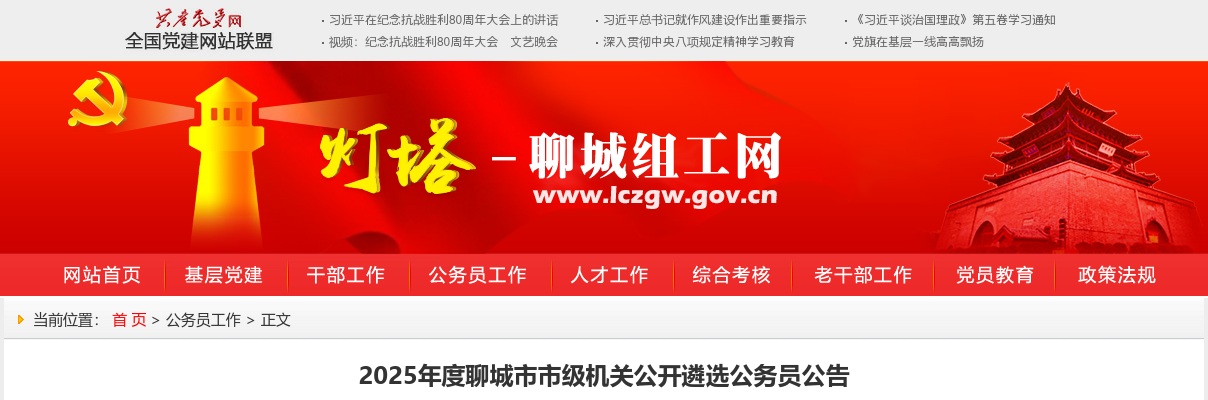 2025年度聊城市市级机关公开遴选公务员公告（27人） 图片
